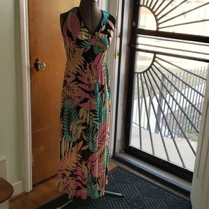 Sundress, Multi-Color of Pink, Yellow, Aqua, Black, Size 12